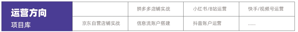 計(jì)算機(jī)培訓(xùn)機(jī)構(gòu)哪個(gè)最好？運(yùn)營(yíng)方向項(xiàng)目庫(kù)